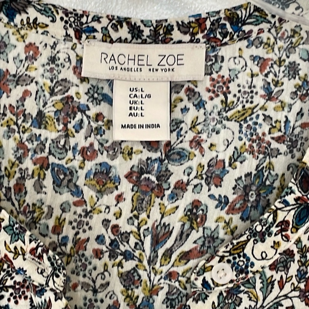 Rachel Zoe multicolored sleeveless Button Front Top, Size L - Picture 6 of 9